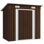 Garden storage shed, brown steel, 194x121x181 cm by vidaXL, Sheds - Ref: Foro24-47027, Price: 220,80 €, Discount: %