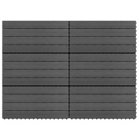 Tiles 6 units WPC gray 1m² 60x30 cm by vidaXL, Floors and carpets - Ref: Foro24-49056, Price: 70,99 €, Discount: %