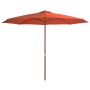 Garden umbrella with wooden pole 350 cm terracotta by vidaXL, Umbrellas - Ref: Foro24-44532, Price: 124,74 €, Discount: %