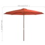 Sombrilla de jardín con palo de madera 350 cm terracota de vidaXL, Sombrillas - Ref: Foro24-44532, Precio: 124,74 €, Descuent...