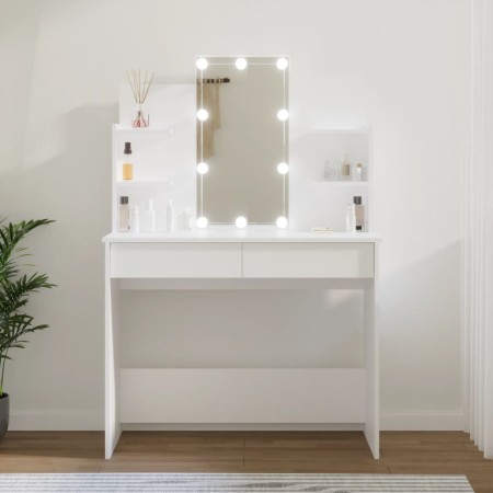 Dressing table with white LED lights 96x40x142 cm by vidaXL, Bedroom Dressers - Ref: Foro24-808819, Price: 166,99 €, Discount: %