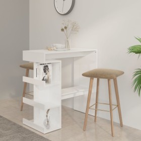 Bar table with glossy white chipboard shelf 100x50x101.5 cm by vidaXL, Kitchen and dining tables - Ref: Foro24-809455, Price:...