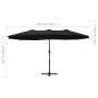 Garden umbrella with black aluminum pole 460x270 cm by vidaXL, Umbrellas - Ref: Foro24-47302, Price: 153,46 €, Discount: %