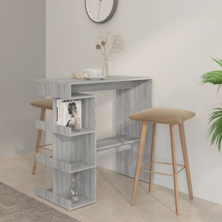 Sonoma gray storage shelf bar table 100x50x101.5 cm by vidaXL, Kitchen and dining tables - Ref: Foro24-812961, Price: 85,99 €...