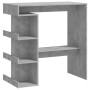 Mesa bar almacenaje contrachapada gris hormigón 100x50x101,5 cm de vidaXL, Mesas de cocina y de comedor - Ref: Foro24-809453,...