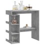 Mesa bar almacenaje contrachapada gris hormigón 100x50x101,5 cm de vidaXL, Mesas de cocina y de comedor - Ref: Foro24-809453,...