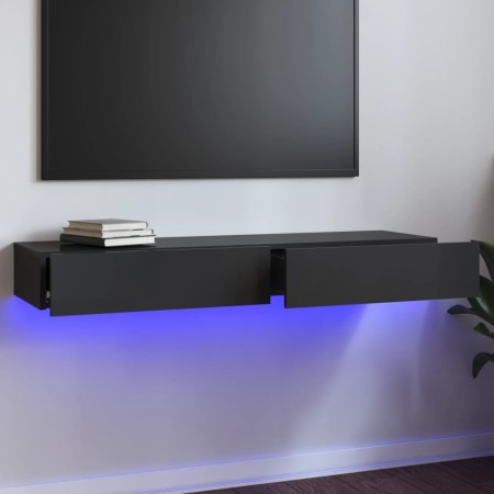 Mueble para TV con luces LED gris brillante 120x35x15,5 cm de vidaXL, Muebles TV - Ref: Foro24-832871, Precio: 71,11 €, Descu...