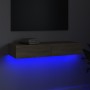 Mueble de TV con luces LED roble Sonoma 90x35x15,5 cm de vidaXL, Muebles TV - Ref: Foro24-832875, Precio: 55,19 €, Descuento: %