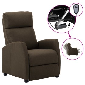 Sillón reclinable eléctrico de tela marrón de vidaXL, Sillones - Ref: Foro24-3073640, Precio: 218,99 €, Descuento: %