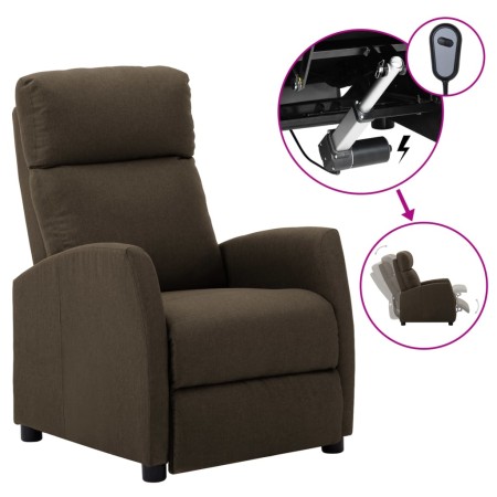 Brown Fabric Electric Recliner by vidaXL, Armchairs - Ref: Foro24-3073640, Price: 218,99 €, Discount: %