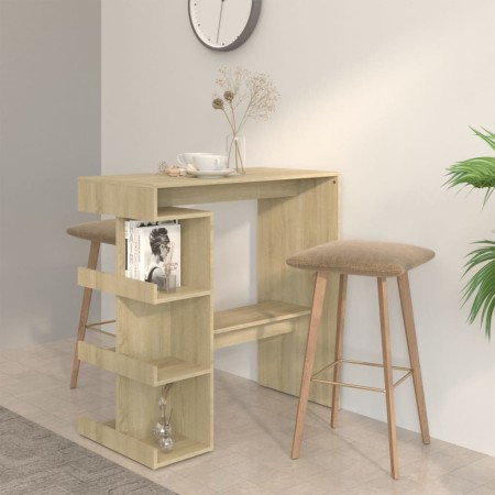 Oak plywood storage shelf bar table 100x50x101.5 cm by vidaXL, Kitchen and dining tables - Ref: Foro24-809452, Price: 89,93 €...