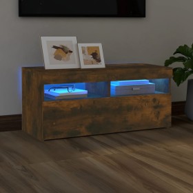 TV cabinet with LED lights smoked oak 90x35x40 cm by vidaXL, TV Furniture - Ref: Foro24-815675, Price: 60,92 €, Discount: %