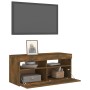 TV-Schrank mit LED-Leuchten, geräucherte Eiche, 90 x 35 x 40 cm von vidaXL, TV-Möbel - Ref: Foro24-815675, Preis: 61,47 €, Ra...