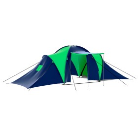 Tent for 9 people, blue and green fabric. by vidaXL, tents - Ref: Foro24-90412, Price: 149,52 €, Discount: %