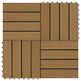 Porch tiles deep relief WPC 30x30 cm 1 m² teak 11 units by vidaXL, Floors and carpets - Ref: Foro24-45037, Price: 51,76 €, Di...