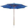 Sombrilla de jardín con palo de madera azul 300x258 cm de vidaXL, Sombrillas - Ref: Foro24-47125, Precio: 102,46 €, Descuento: %