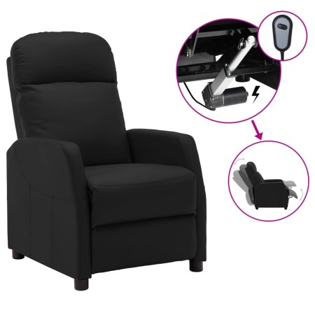 Sillón reclinable eléctrico de cuero sintético negro de vidaXL, Sillones - Ref: Foro24-3073734, Precio: 261,13 €, Descuento: %