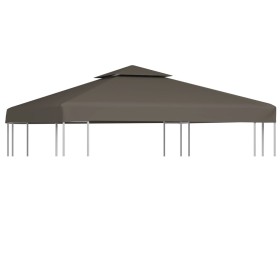 Toldo de cenador 2 niveles 310 g/m² 3x3 m gris topo de vidaXL, Cubiertas para carpas y cenadores - Ref: Foro24-44756, Precio:...