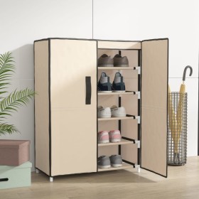 Cream fabric shoe cabinet 60x28x90 cm by vidaXL, Shoe racks and shoe organizers - Ref: Foro24-337263, Price: 33,11 €, Discoun...