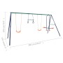 Juego de columpios con aros de gimnasia y 4 asientos acero de vidaXL, Columpios y estructuras de juegos - Ref: Foro24-92315, ...