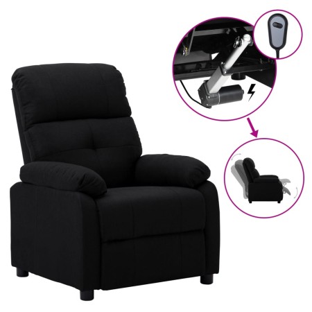 Sillón reclinable eléctrico de tela negro de vidaXL, Sillones - Ref: Foro24-3073804, Precio: 181,66 €, Descuento: %