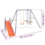 Swing set with slide and 3 orange seats by vidaXL, Swings and play structures - Ref: Foro24-91359, Price: 258,99 €, Discount: %