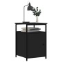 Black plywood nightstand 40x42x60 cm by vidaXL, Nightstands - Ref: Foro24-826033, Price: 44,99 €, Discount: %