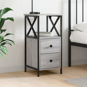 Sonoma gray engineered wood bedside table 34x35.5x70 cm by vidaXL, Nightstands - Ref: Foro24-825949, Price: 67,01 €, Discount: %