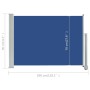 Toldo lateral retráctil de jardín azul 80x300 cm de vidaXL, Sombrillas - Ref: Foro24-48362, Precio: 52,99 €, Descuento: %