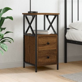 Engineered wood brown oak bedside table 34x35.5x70 cm by vidaXL, Nightstands - Ref: Foro24-825951, Price: 61,21 €, Discount: %