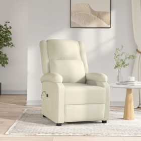 Sillón reclinable eléctrico de cuero sintético blanco de vidaXL, Sillones - Ref: Foro24-3073720, Precio: 235,99 €, Descuento: %