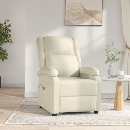 Sillón reclinable eléctrico de cuero sintético blanco de vidaXL, Sillones - Ref: Foro24-3073720, Precio: 235,90 €, Descuento: %