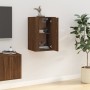 Wall-mounted TV furniture brown oak 40x34.5x60 cm