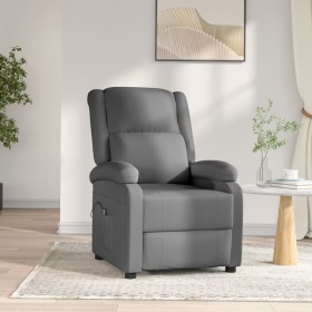 Sillón reclinable eléctrico cuero sintético gris antracita de vidaXL, Sillones - Ref: Foro24-3073722, Precio: 246,99 €, Descu...