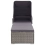 Sun lounger with canopy and gray synthetic rattan cushion by vidaXL, Loungers - Ref: Foro24-46248, Price: 225,68 €, Discount: %