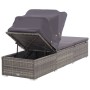 Sun lounger with canopy and gray synthetic rattan cushion by vidaXL, Loungers - Ref: Foro24-46248, Price: 225,68 €, Discount: %