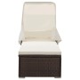 Sun lounger with canopy and brown synthetic rattan cushion by vidaXL, Loungers - Ref: Foro24-46247, Price: 246,53 €, Discount: %