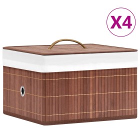 Bamboo storage boxes 4 units brown by vidaXL, Storage baskets - Ref: Foro24-320768, Price: 45,99 €, Discount: %