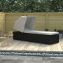 Sun lounger with hood and cream synthetic rattan cushion by vidaXL, Loungers - Ref: Foro24-46246, Price: 236,72 €, Discount: %