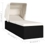 Sun lounger with hood and cream synthetic rattan cushion by vidaXL, Loungers - Ref: Foro24-46246, Price: 236,72 €, Discount: %