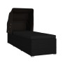 Sun lounger with black synthetic rattan canopy and cushion by vidaXL, Loungers - Ref: Foro24-46249, Price: 193,36 €, Discount: %