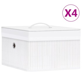 Bamboo storage boxes 4 units white by vidaXL, Storage baskets - Ref: Foro24-320766, Price: 58,99 €, Discount: %