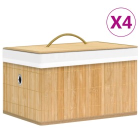 Bambus-Aufbewahrungsboxen 4 Einheiten von vidaXL, Aufbewahrungskörbe - Ref: Foro24-320765, Preis: 57,09 €, Rabatt: %