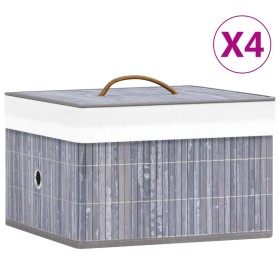 Bambus-Aufbewahrungsboxen 4 Einheiten grau von vidaXL, Aufbewahrungskörbe - Ref: Foro24-320767, Preis: 47,50 €, Rabatt: %