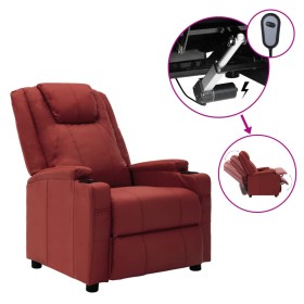 Sillón reclinable eléctrico de cuero sintético rojo tinto de vidaXL, Sillones - Ref: Foro24-3073792, Precio: 260,89 €, Descue...