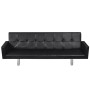 Sofá cama con reposabrazos de cuero artificial negro de vidaXL, Sofás - Ref: Foro24-242214, Precio: 288,50 €, Descuento: %