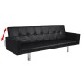 Sofá cama con reposabrazos de cuero artificial negro de vidaXL, Sofás - Ref: Foro24-242214, Precio: 288,50 €, Descuento: %