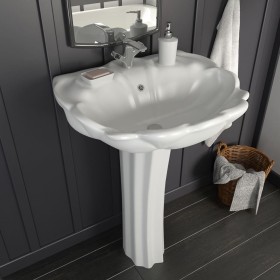 White ceramic freestanding washbasin 580x510x200 mm by vidaXL, Sinks - Ref: Foro24-143005, Price: 172,36 €, Discount: %