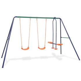 Swing set with 4 orange seats by vidaXL, Swings and play structures - Ref: Foro24-91358, Price: 147,38 €, Discount: %