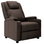 Sillón reclinable eléctrico de cuero sintético marrón de vidaXL, Sillones - Ref: Foro24-3073790, Precio: 270,24 €, Descuento: %